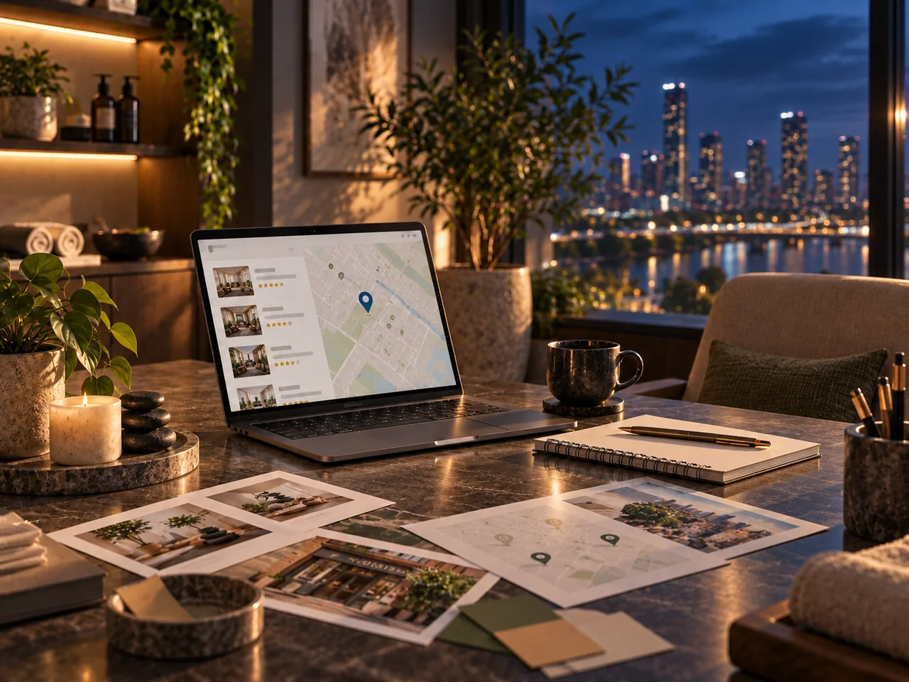 Trust-focused workspace with natural light and a strong local sense of place.